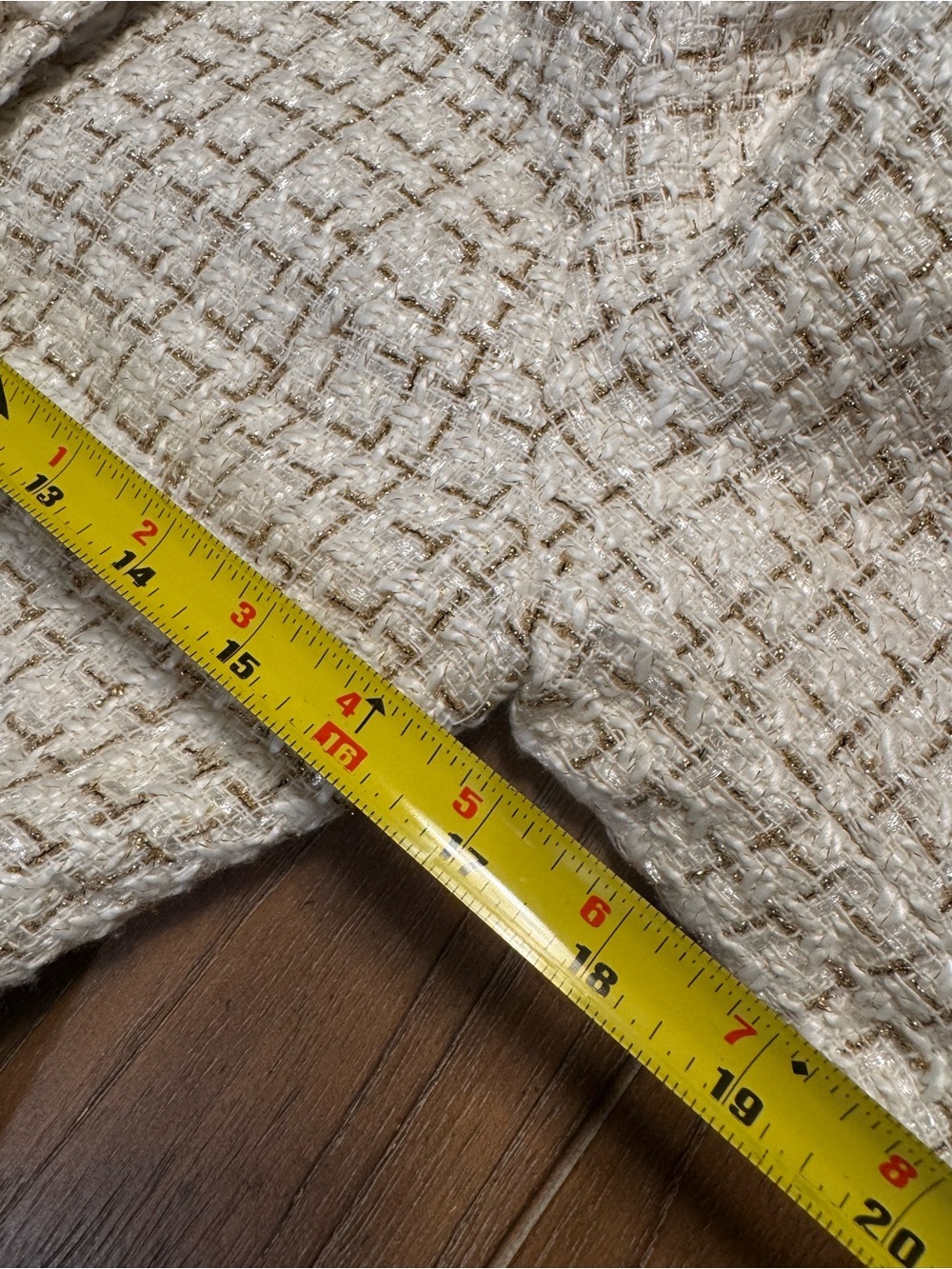 Cream Tweed Belted Long Coat with Fringed Trim #91 - Picture 4 of 9